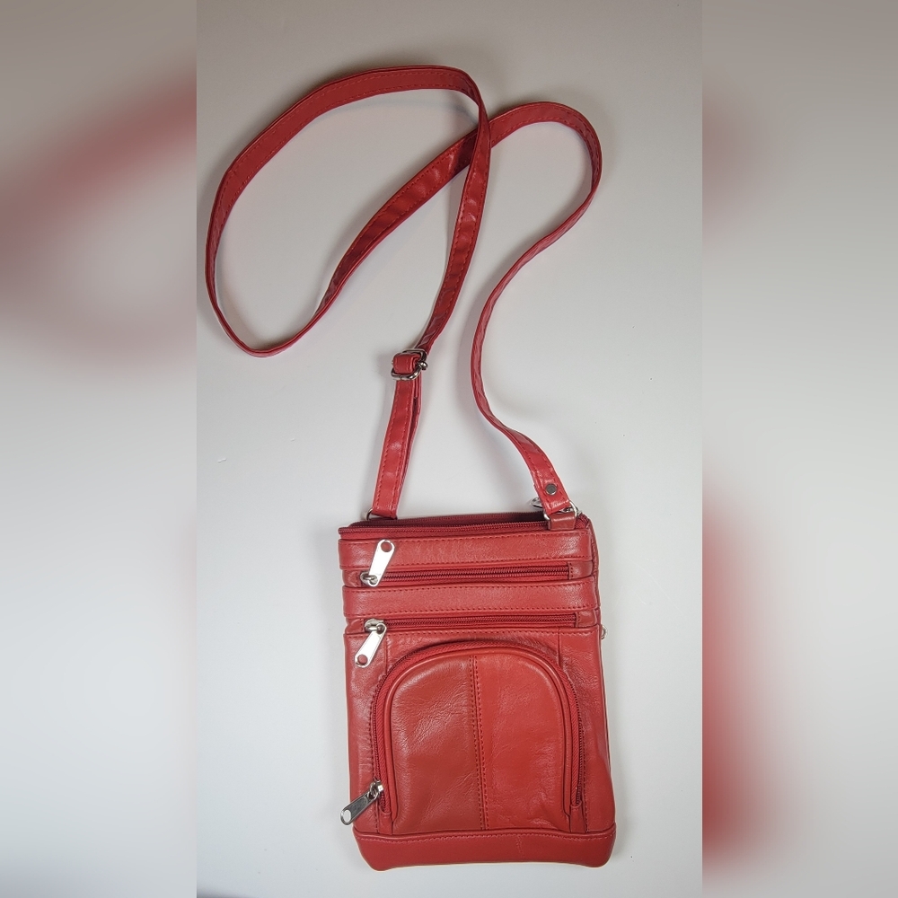 Red Leather Crossbody Bag